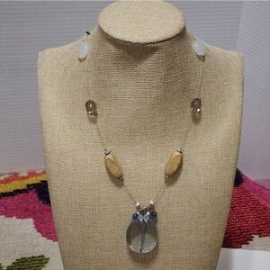 TRESKA beaded pendant illusion‎ necklace new